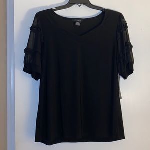 Black Top See Through Sleeves